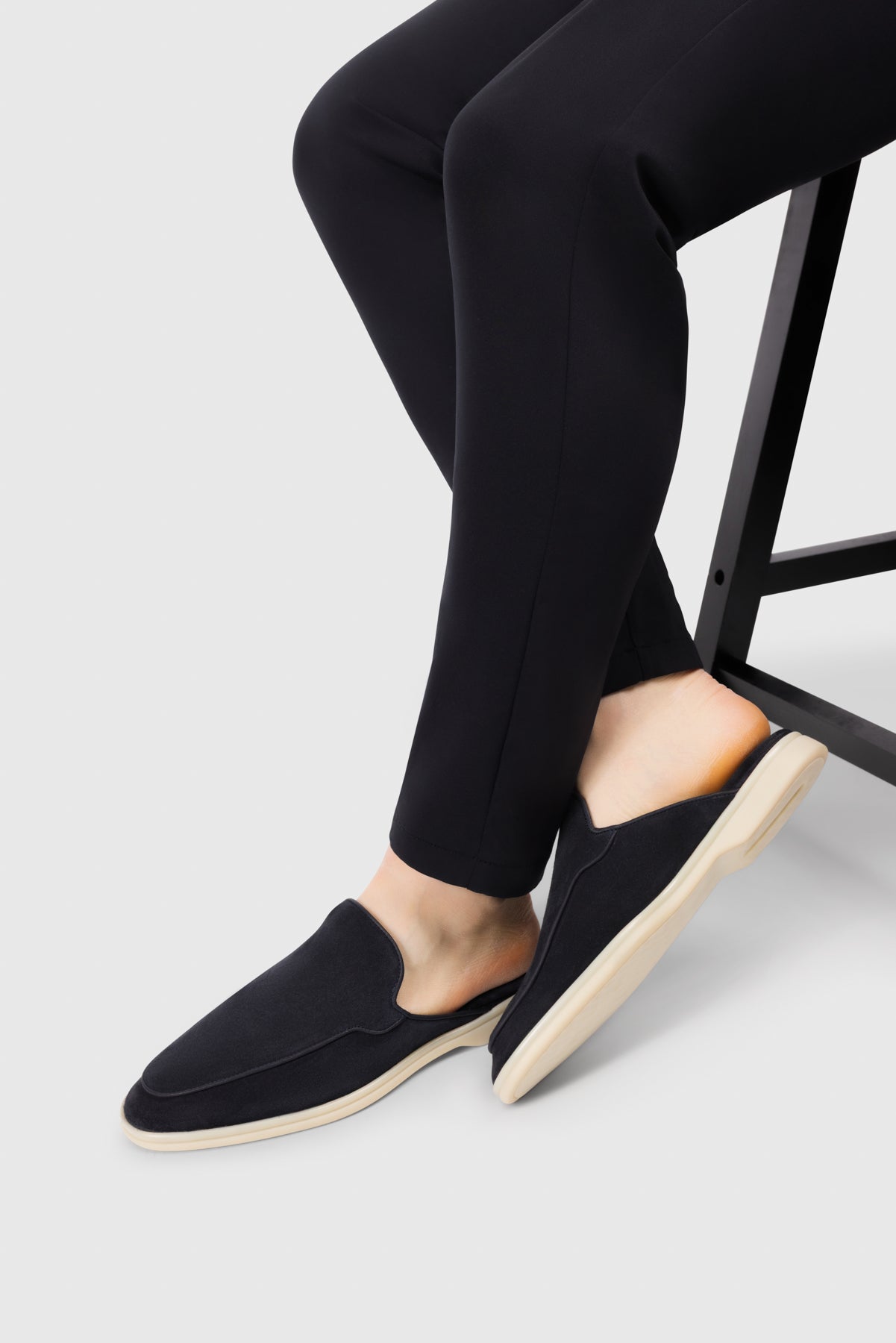 Navy Suede Towne Mule