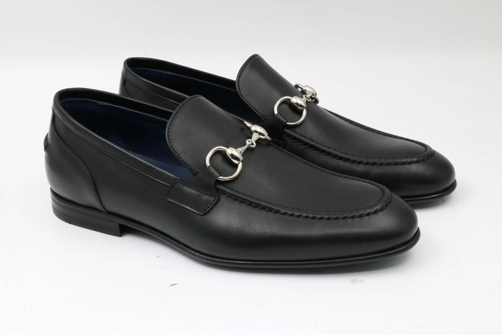 Portofino Black Buckle Loafer