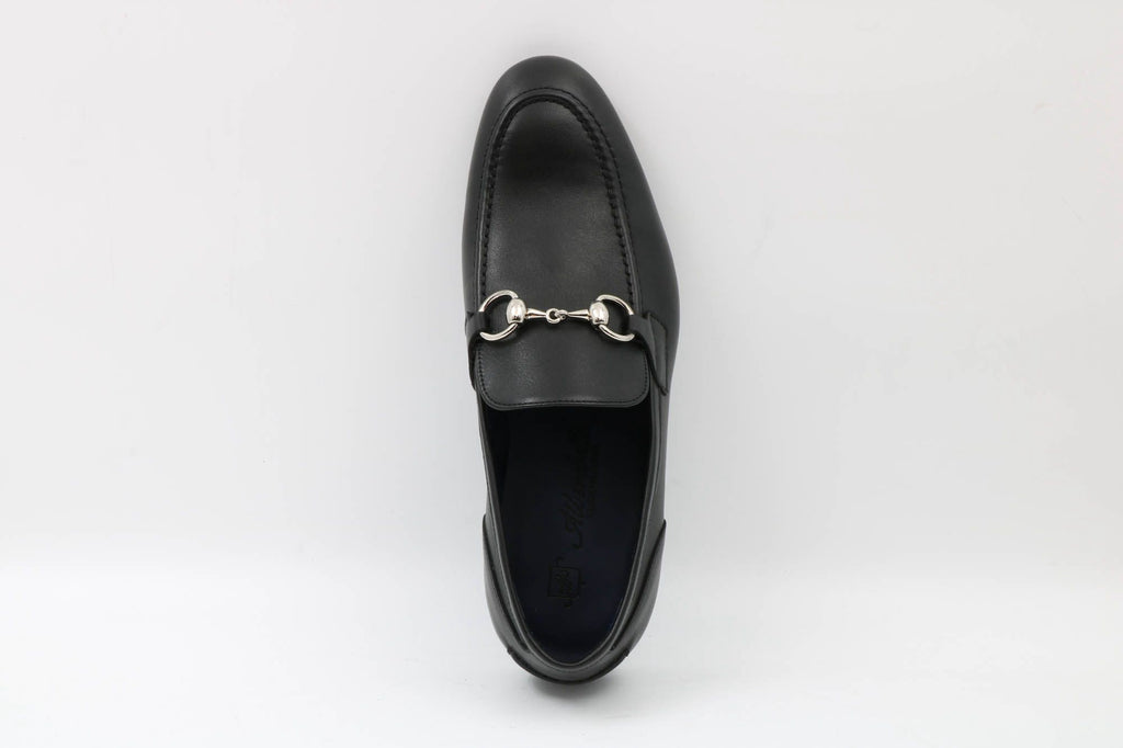 Portofino Black Buckle Loafer