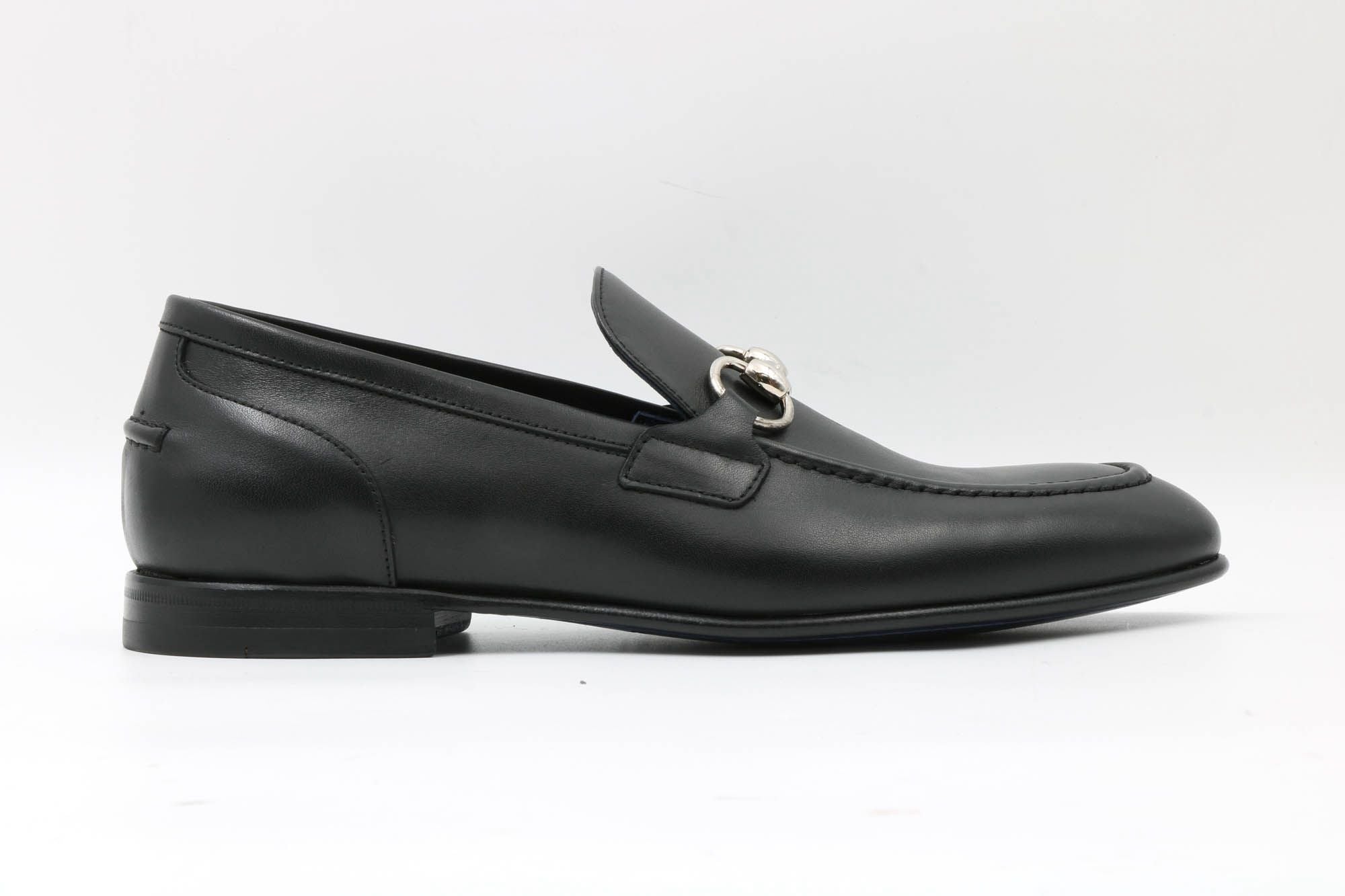 Portofino Black Buckle Loafer